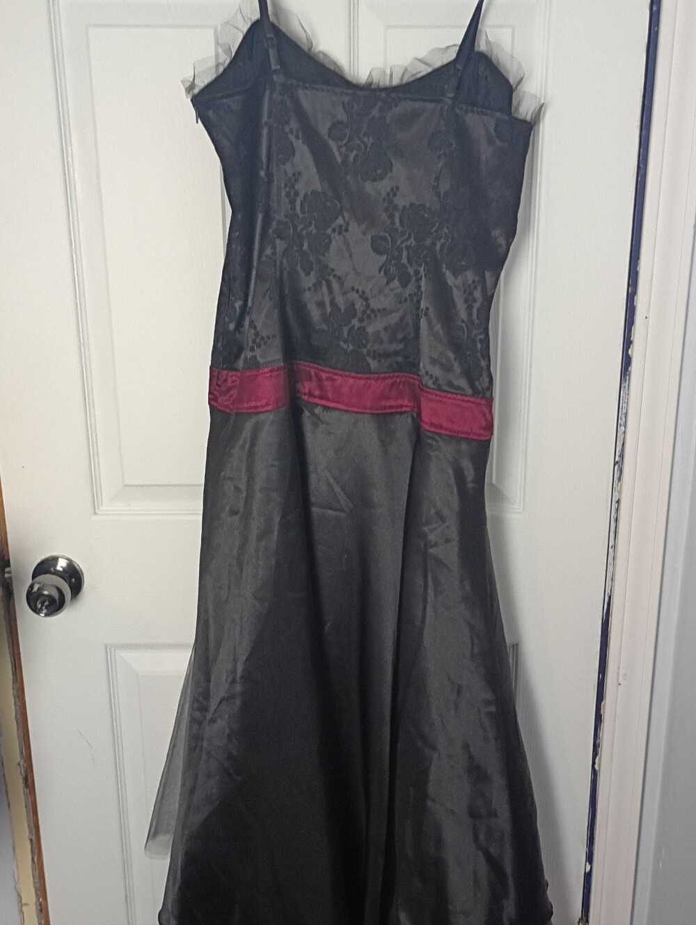 Vintage Lip Service Helena Gothic Goth Black and Burgundy Dress L - Picture 5 of 15